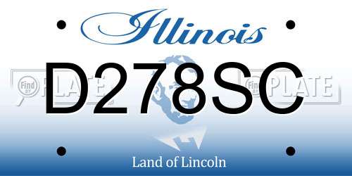 D278SC Illinois License Plate