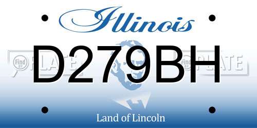 D279BH Illinois License Plate