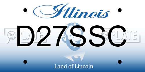 D27SSC Illinois License Plate