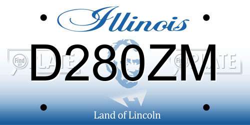 D280ZM Illinois License Plate