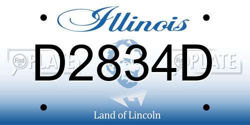 D2834D Illinois License Plate