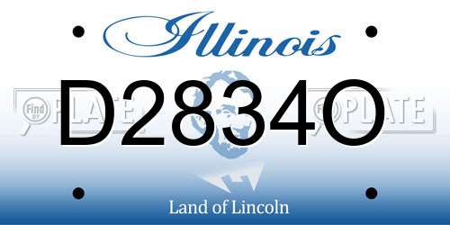 D2834O Illinois License Plate