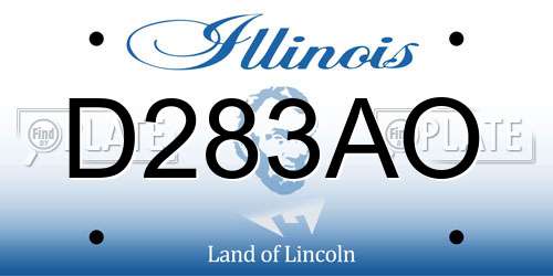 D283AO Illinois License Plate