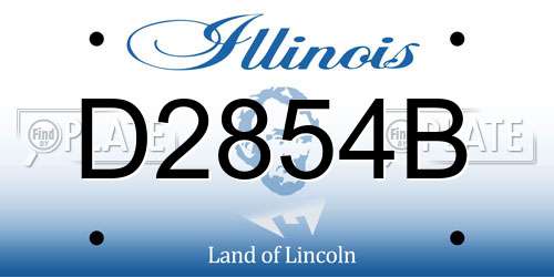 D2854B Illinois License Plate