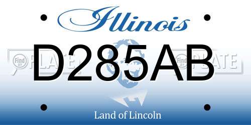 D285AB Illinois License Plate