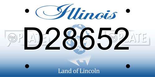 D28652 Illinois License Plate
