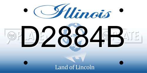 D2884B Illinois License Plate