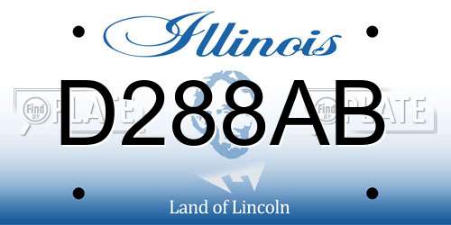D288AB Illinois License Plate