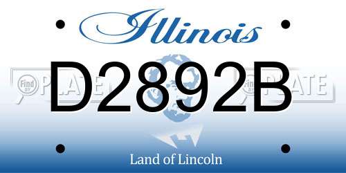 D2892B Illinois License Plate