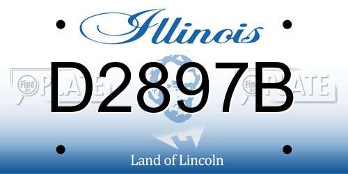 D2897B Illinois License Plate