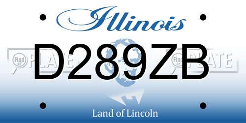 D289ZB Illinois License Plate
