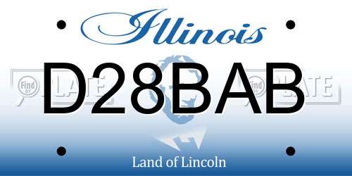 D28BAB Illinois License Plate
