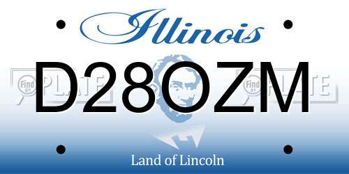 D28OZM Illinois License Plate