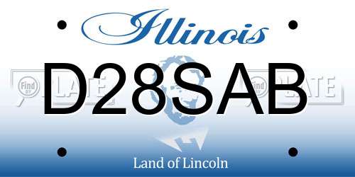D28SAB Illinois License Plate