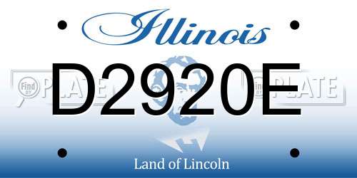 D2920E Illinois License Plate
