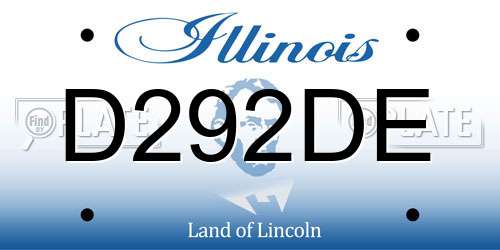 D292DE Illinois License Plate