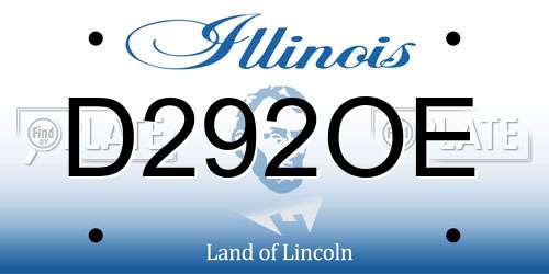D292OE Illinois License Plate