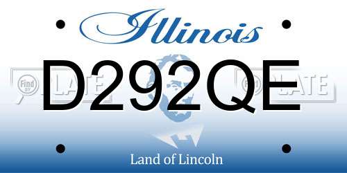 D292QE Illinois License Plate