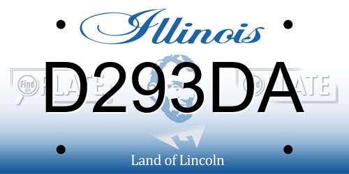 D293DA Illinois License Plate