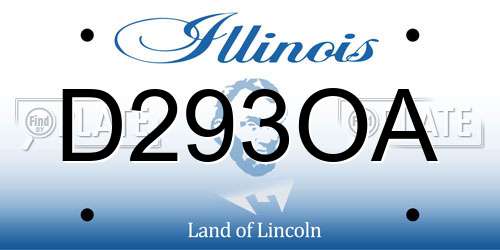 D293OA Illinois License Plate