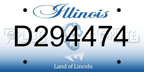 D294474 Illinois License Plate