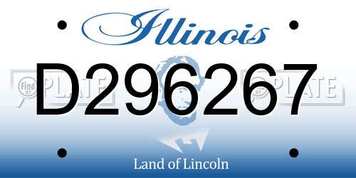 D296267 Illinois License Plate