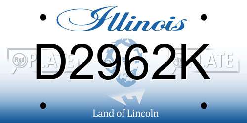 D2962K Illinois License Plate