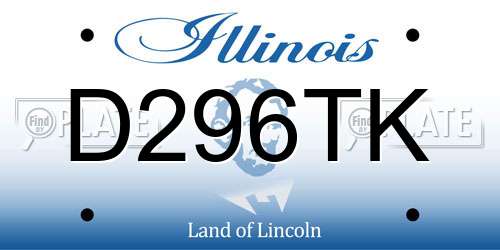 D296TK Illinois License Plate