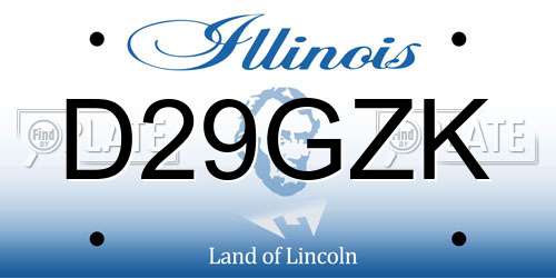 D29GZK Illinois License Plate