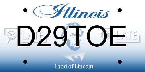 D29TOE Illinois License Plate