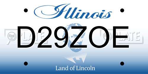 D29ZOE Illinois License Plate