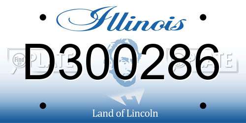 D300286 Illinois License Plate