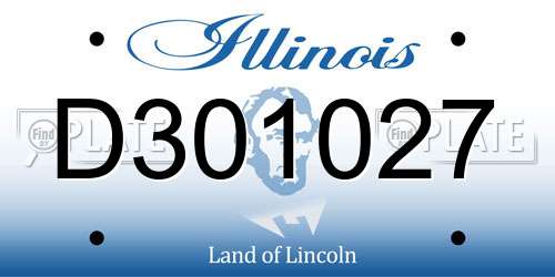D301027 Illinois License Plate
