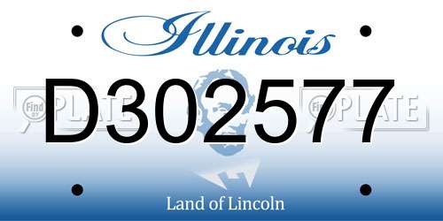 D302577 Illinois License Plate
