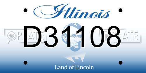 D31108 Illinois License Plate