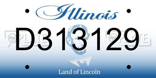 D313129 Illinois License Plate
