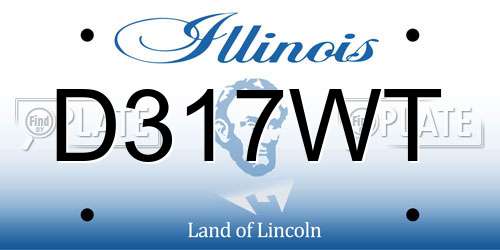 D317WT Illinois License Plate