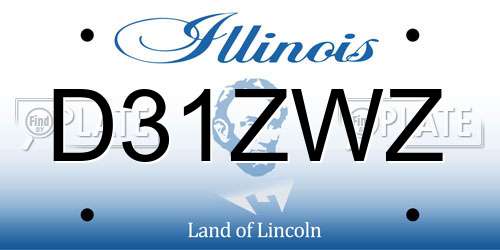 D31ZWZ Illinois License Plate