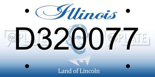 D320077 Illinois License Plate