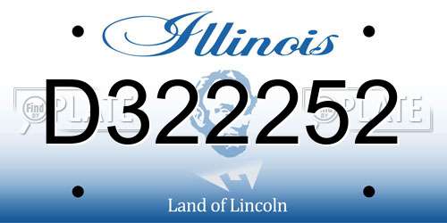 D322252 Illinois License Plate