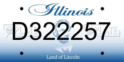 D322257 Illinois License Plate