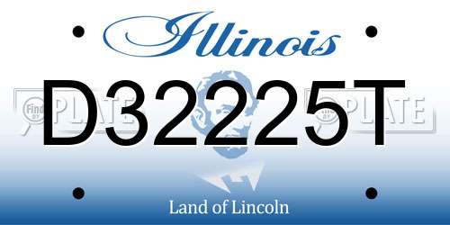 D32225T Illinois License Plate