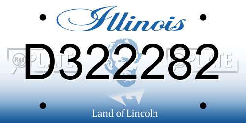 D322282 Illinois License Plate