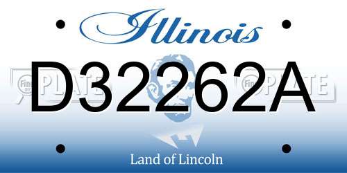 D32262A Illinois License Plate