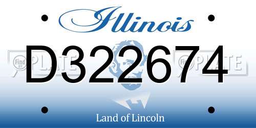 D322674 Illinois License Plate