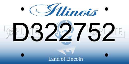 D322752 Illinois License Plate