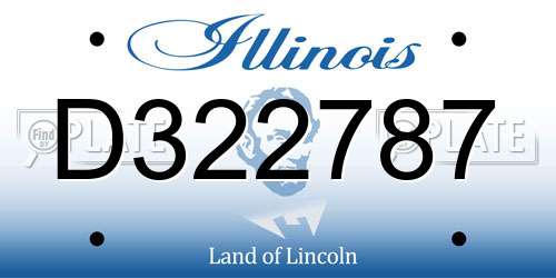 D322787 Illinois License Plate