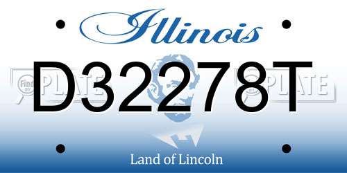 D32278T Illinois License Plate