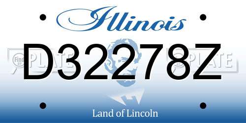 D32278Z Illinois License Plate