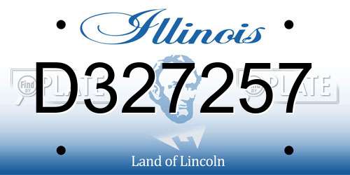 D327257 Illinois License Plate